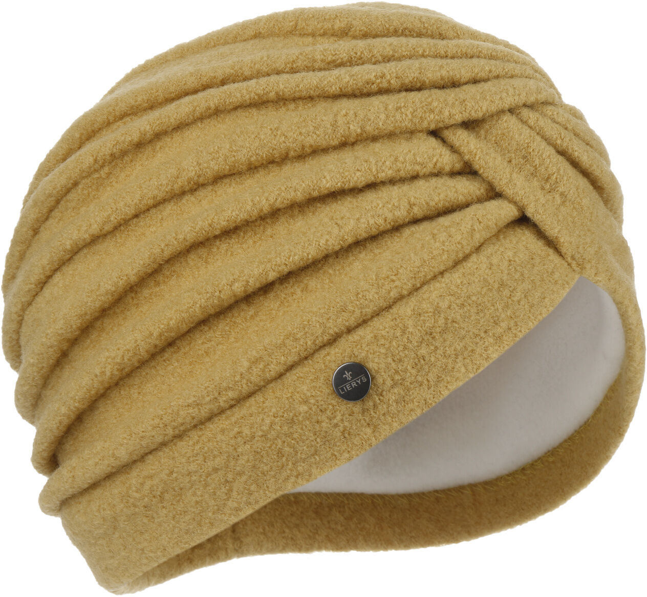 Turban Damski z Podszewką by Lierys, musztardowy, One Size