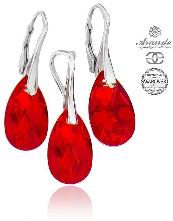 Arande SWAROVSKI KOMPLET LIGHT SIAM SREBRO 701054
