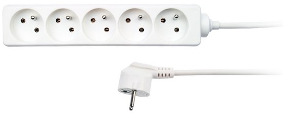 Solight Przedłużacz 5Z 1,5m biały