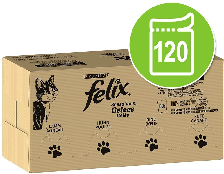 Purina Felix Pakiet Sensations, 120 x 85 g - Mięsna różnorodność
