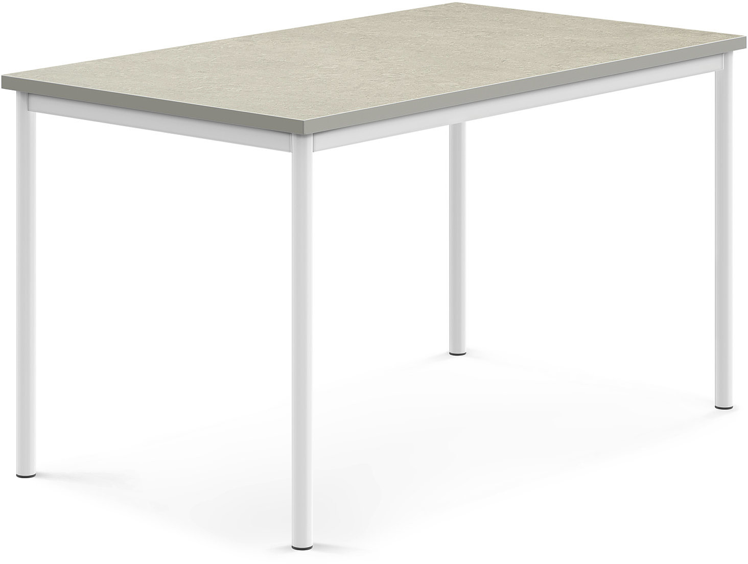 AJ Produkty Biurko SONITUS, 1400x800x760 mm, jasno szare linoleum, biały