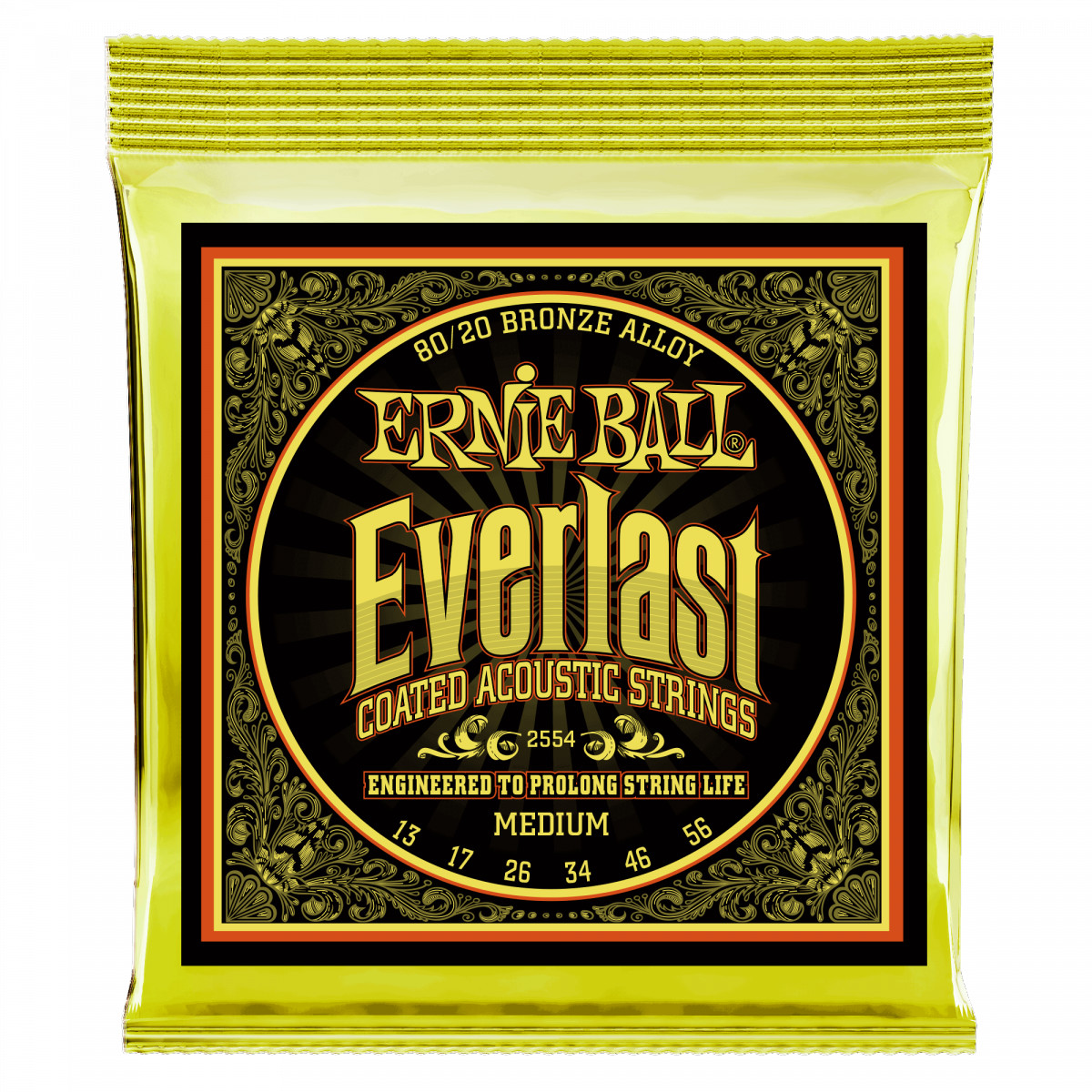 Ernie Ball Gita rrensaiten Folk Everlast Coated akustycznie z brązu Alloy Medium 13  56 2554 2554