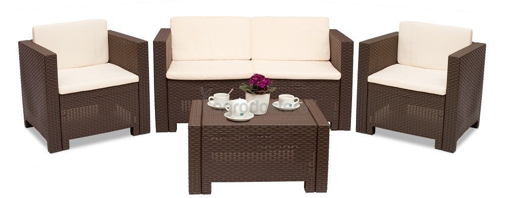 Bica Nowoczesne meble technorattanowe Colorado 2 brązowe BC9017BR