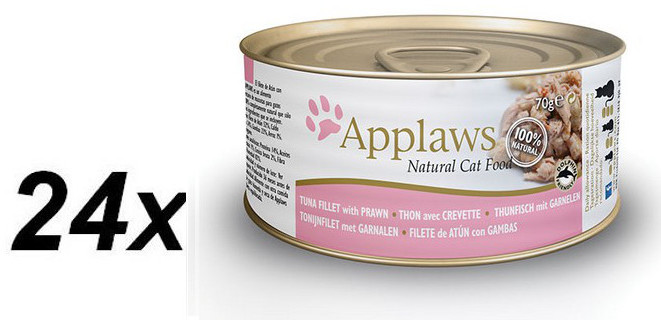 Applaws mokra karma dla kota Tuna Fillet & Prawn 24 x 70g