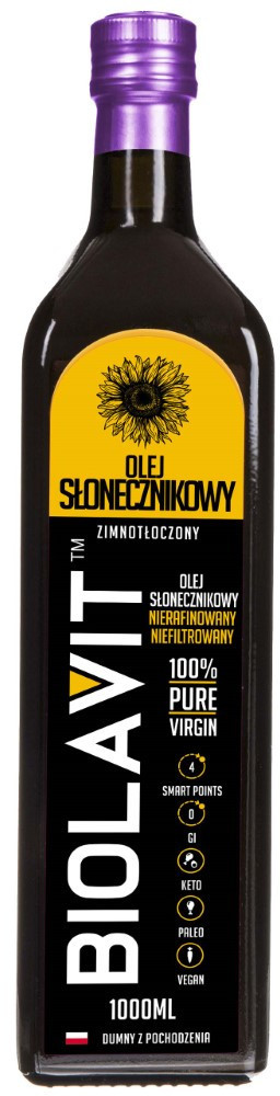 Biolavit Biolavit Olej słonecznikowy zimnotłoczony - 1000 ml