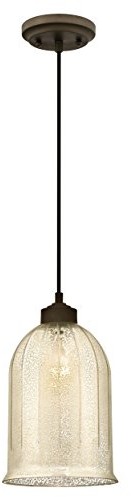 Westinghouse Lighting einflam mige lampa wisząca, wersja antyk-szkło lusterka, szkło, 1 W, olejowana z brązu, 19 x 19 x 161 cm 6328640