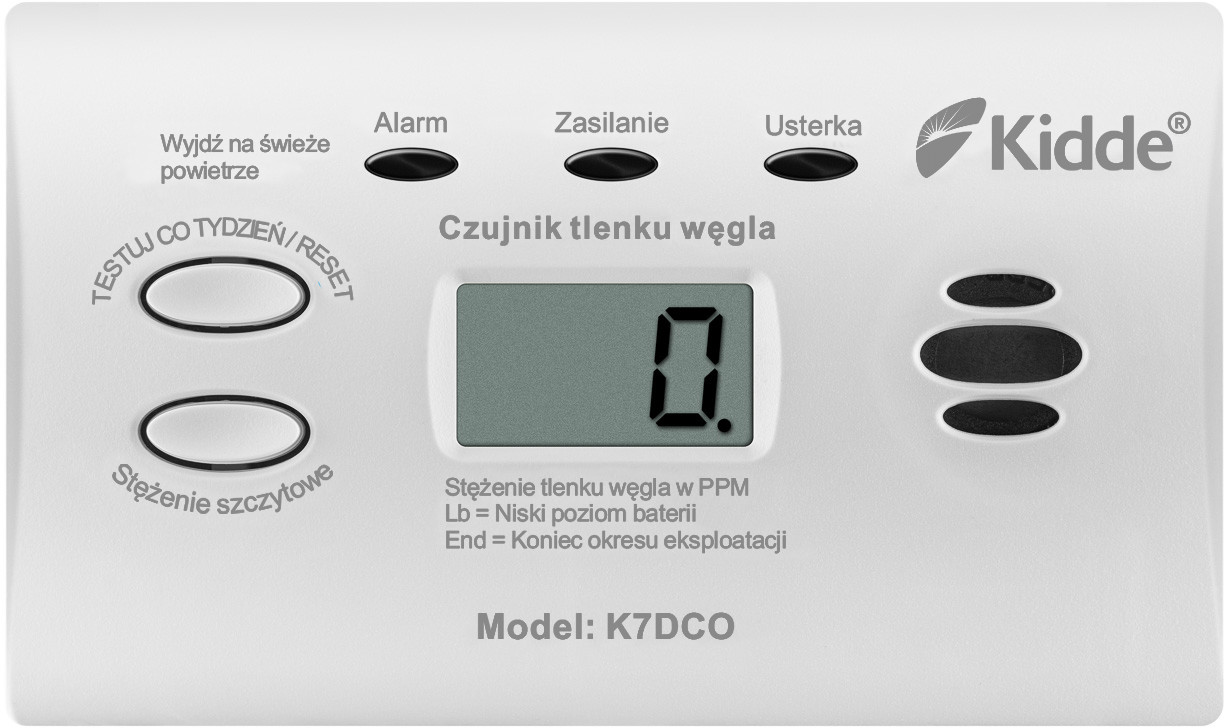 KiDDE Czujnik czadu z wyświetlaczem K7DCO KID-K7DCO