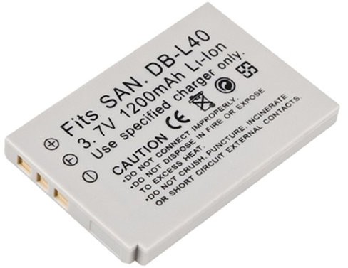 amsahr Sanyo DB-L40 1200 mAh, 3.7 wolta, dopuszczenie CE, RoHS.Bateria jednorazowa BT-SANYODBL40-1CT