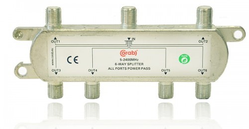 Corab Rozgałęźnik sygnału splitter 5-2400Mhz 6wyjść power pass CORAB