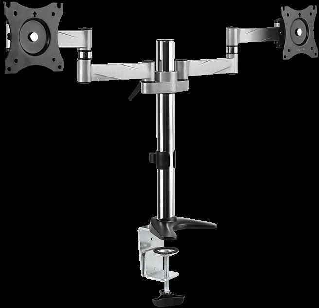 Logilink BP0077 Podwójny uchwyt biurkowy do monitora aluminiowy BP0077