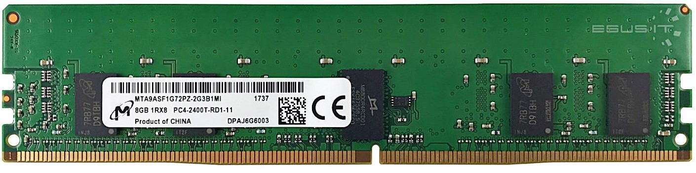 Micron  RAM 1x 8GB ECC REGISTERED DDR4 1Rx8 2400MHz PC4-19200 RDIMM | MTA9ASF1G72PZ-2G3 MTA9ASF1G72PZ-2G3