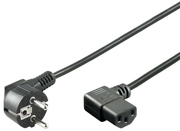 Pro Pro Power cable C13 2x90° - Black - 1.5m 4040849960420