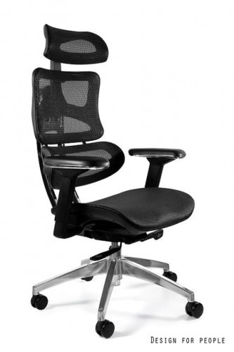Unique Fotel obrotowy Ergotech chromowana podstawa U-ErgCH