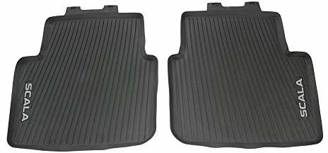 Skoda Skoda 657061512 gumowe dywaniki na każdą pogodę, 2 x dywaniki gumowe premium, z napisem Scala, czarne 657061512