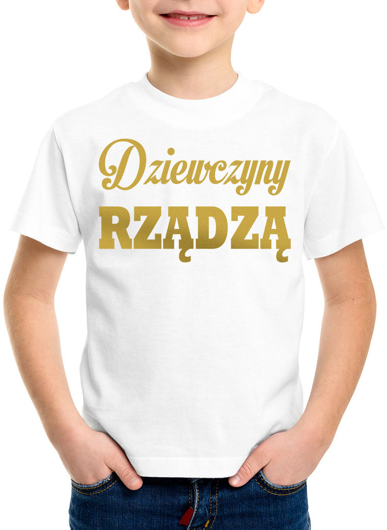 Poczpol Dziewczyny rządzą - koszulka dziecięca - złoty nadruk 42930-M