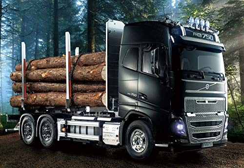 TAMIYA Tamiya 300056360 56360-1 Volvo FH16 drewniany transporter, druk RC, zdalnie sterowany ciężarówka, budowa modeli, skala 1:14, zestaw do montażu, samochód ciężarowy, nielakierowany