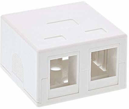 InLine złącze puszka natynkowa do 2 X Keystone RJ45, biały 76202B