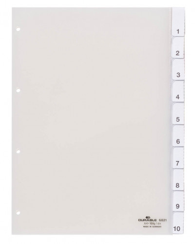 DURABLE Przekładki do segregatora A4 10 stron przezroczyste 6821-19
