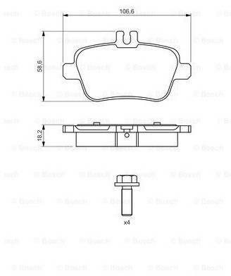 Bosch Zestaw klocków hamulcowych, hamulce tarczowe 0 986 494 664