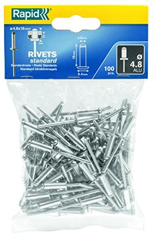 Rapid Blind Nit Standard aluminium, 100 sztuk, 4,8 X 16 MM, 5000382 5000382