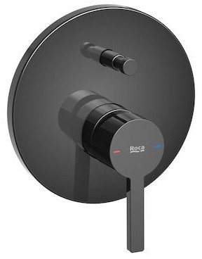 Roca Naia Black Bateria wannowo-prysznicowa podtynkowa czarna A5A0B96CN0