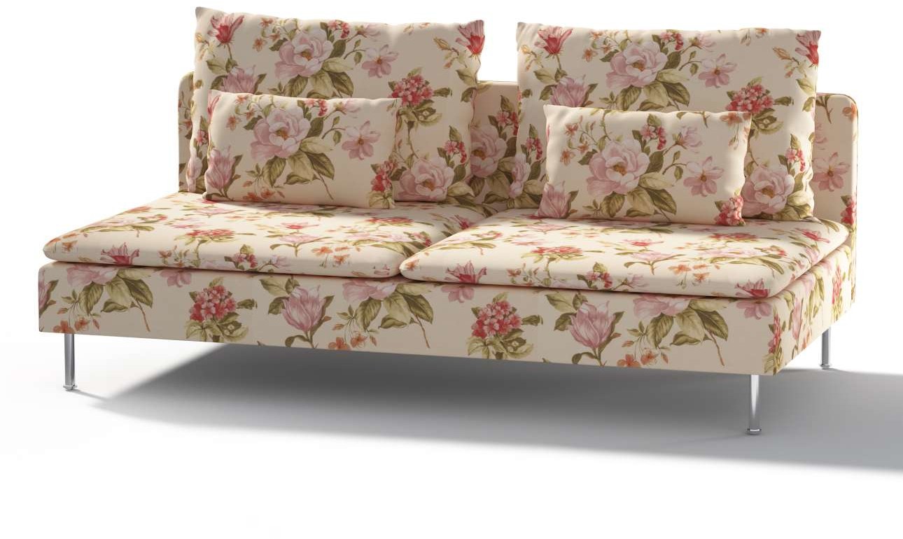 Dekoria pl pl Pokrowiec na moduł Söderhamn 3-osobowy duże kwiaty na kremowym tle 186 x 99 x 83 cm Londres 1006-143-87