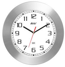 Atrix Kwarcowy zegar aluminiowy wide Super Cichy /30cm AL2412SS