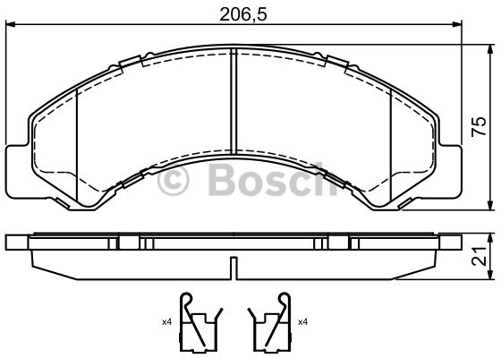 Bosch Zestaw klocków hamulcowych, hamulce tarczowe 0 986 494 677