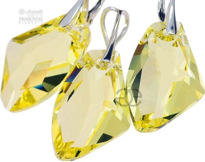 Arande Swarovski Komplet Galactic 27mm JONQUIL Srebro 5194966014