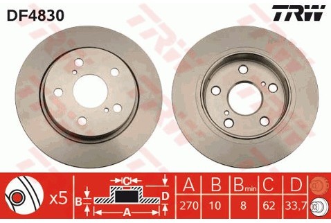 TRW Tarcza hamulcowa DF4830