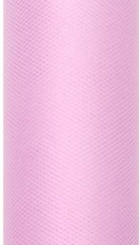 PartyDeco Tiul gładki, różowy jasny, 0,15 x 9 m TIU15-081