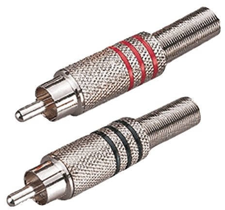 Gewa Alpha Audio Stecker Cinch Cinchstecker, mit Knickschutzspirale, für Kabel bis 7 mm Durchmesser 191521