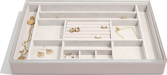 Stackers Pudełko na biżuterię 16 komorowe supersize Stackers taupe 74399