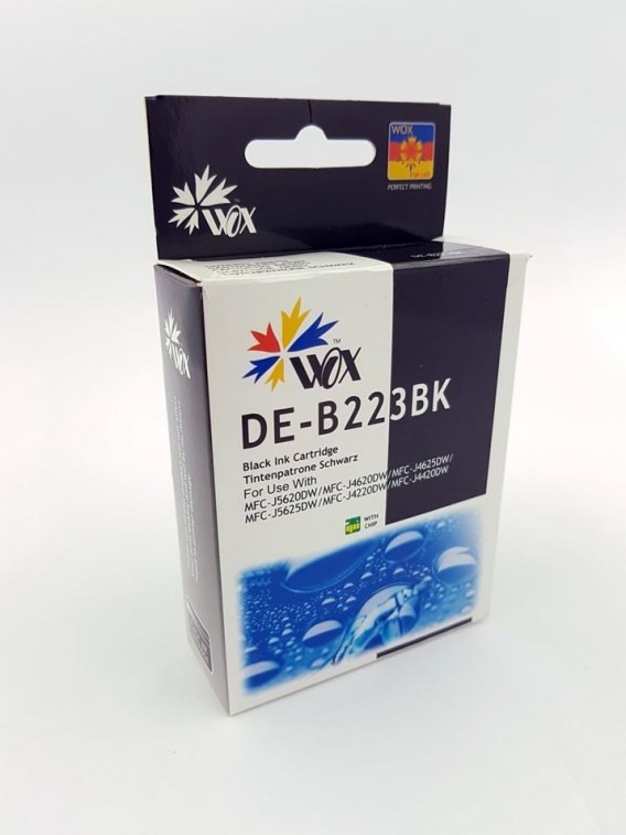 THI Tusz Black Brother LC 223BK zamiennik LC223Bk n A4 zgodnie z normą ISO/IEC 24711 WOX-B223BN