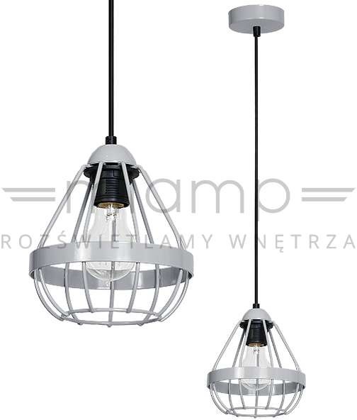 Milagro LAMPA wisząca CAGE 680 metalowa OPRAWA druciana ZWIS klatka loft szara 680