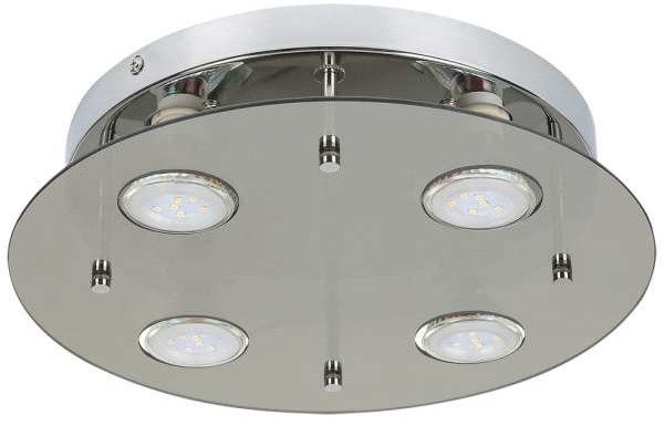 Rabalux Plafon LAMPA sufitowa NAOMI 2644 okrągła OPRAWA natynkowa przydymiona chrom 2644