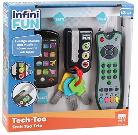 Tech-Too Tech Too DES0889 3-częściowy zestaw do gry z autentycznym pilotem zdalnego sterowania, telefonem komórkowym i kluczykiem do samochodu, zestaw do gry technicznej, Trio, Pojedynczy