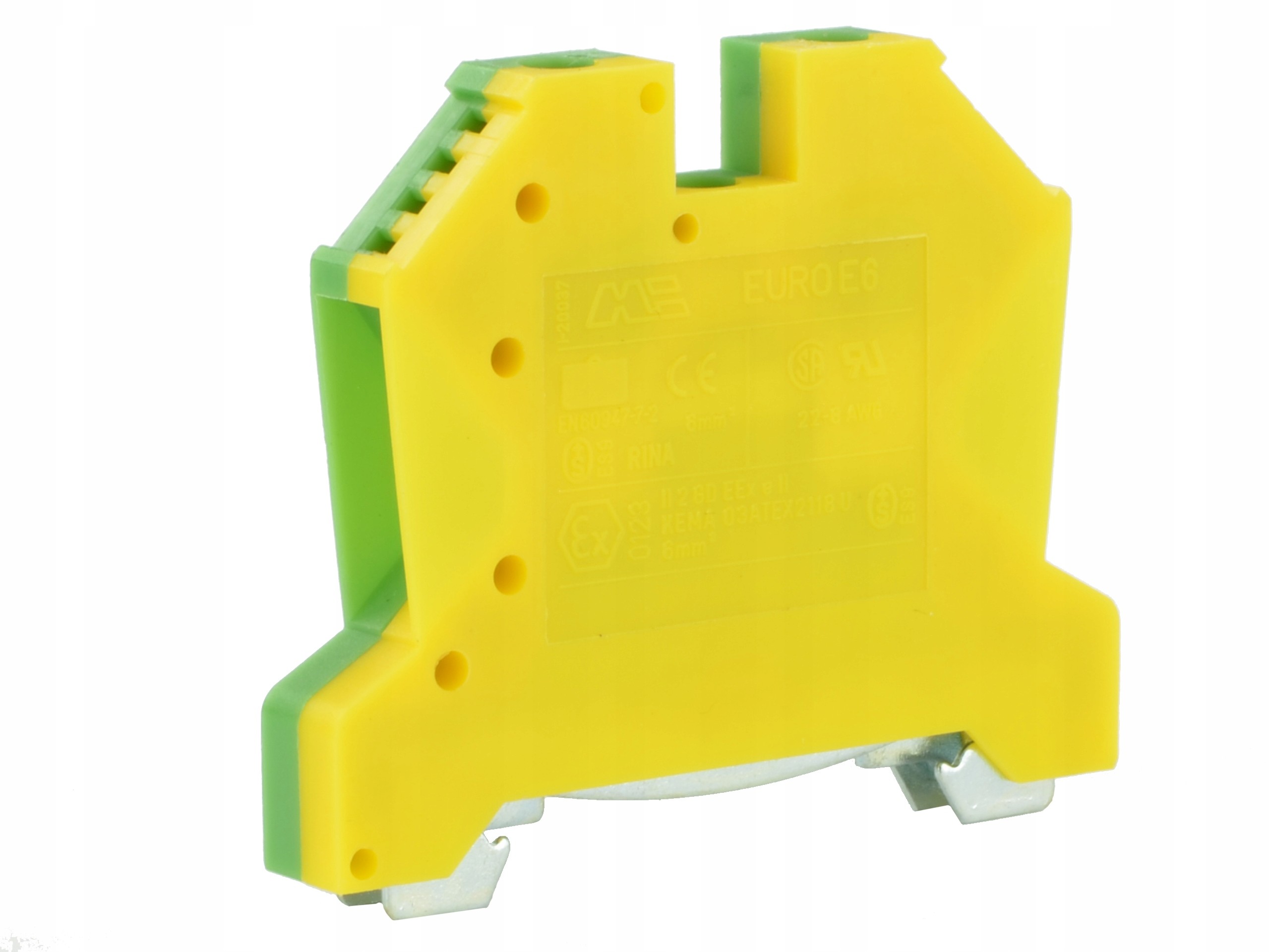 Złączka szynowa Zug szynę TH35 6 zielono-żółta Pe