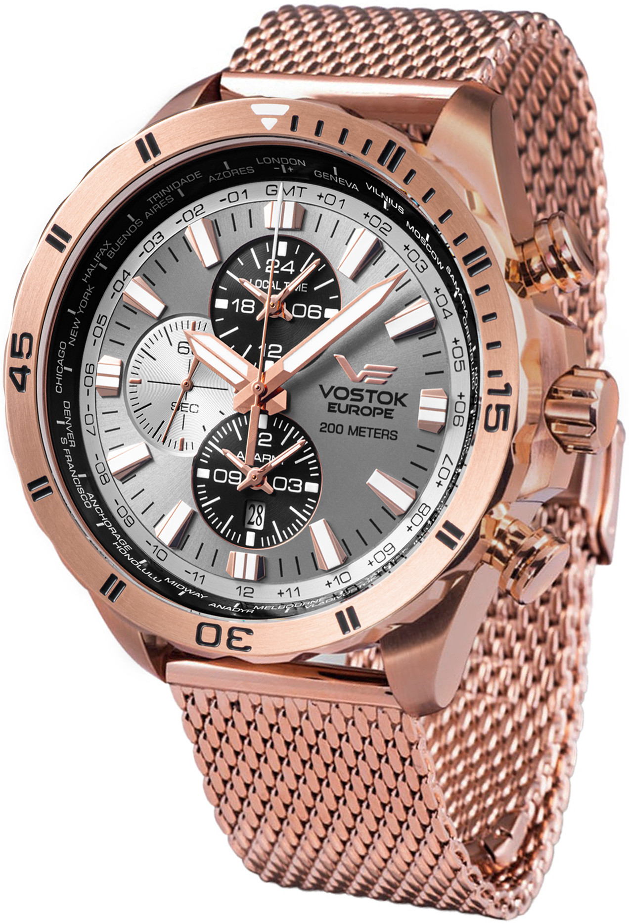 Vostok Europe Zegarek YM26-320B653B Almaz Dual Time -