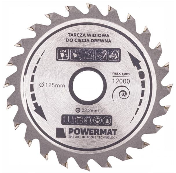 Powermat Tarcza widiowa do drewna Powermat 125 mm 22 mm 24 zęby) TDD-125x22.2x24Z