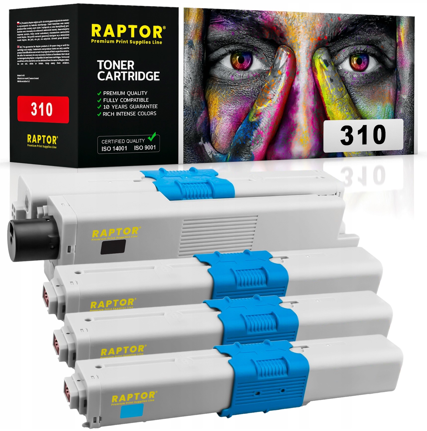 4x Toner Do Oki C310 C510DN C511DN C530DN C531DN