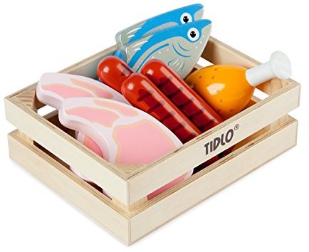 Tidlo Znane tidlo T-0104  kuchnia do zabawy  drewno mięsa i ryb zestaw T-0104