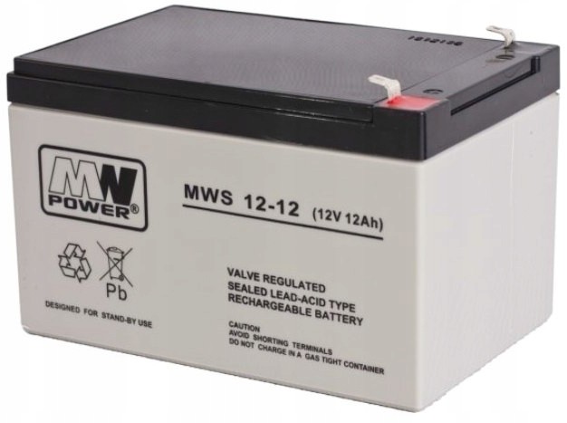 Pb 12V 12Ah bezobsługowy waga 3.25kg prąd ład 4