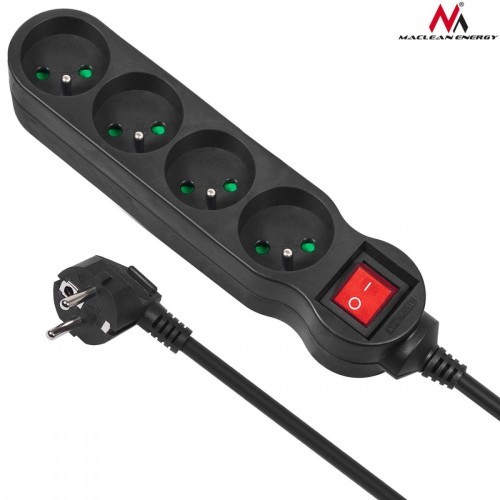 Maclean Maclean Listwa zasilająca 4g 3m MCE181 2300W czarna