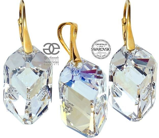 Arande SWAROVSKI komplet ZŁOTE SREBRO MOONLIGHT GOLD 700617