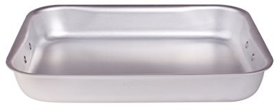 Pentole Agnelli pentole agnelli alma151b45 linia naczynie do pieczenia z aluminium 3 MM prostokątne z okrągłymi rogami, ruchomymi uchwytami ze stali nierdzewnej, 45 cm ALMA151B45