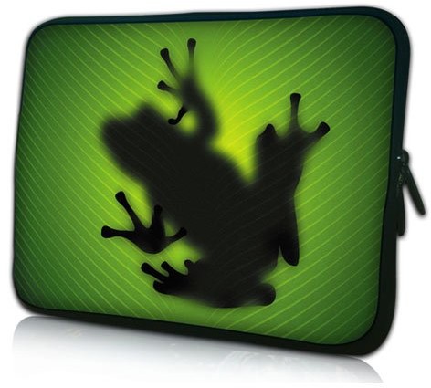 Pedea Design pokrowiec na notebooka z ekranem o przekątnej do 17,3 cala (43,9 cm) z dołączoną podkładką pod mysz Design, motyw Green Frog (zielona żaba) SET019-66060701