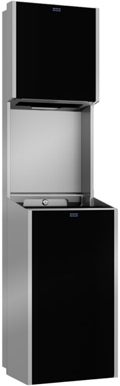 Franke Zestaw podajnik ręczników + kosz na śmieci wnękowy EXOS Franke stal szlachetna matowa + czarne szkło EXOS602EB