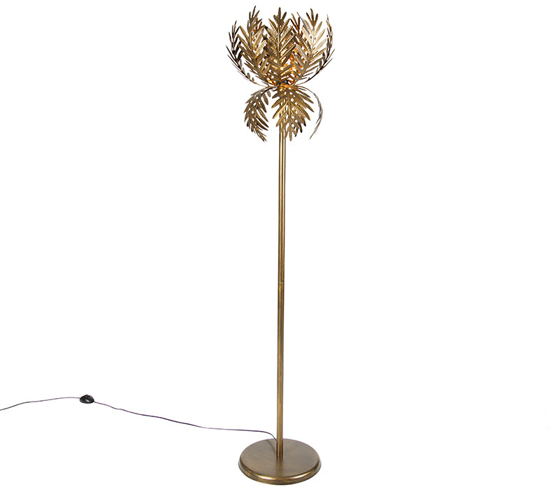 QAZQA Vintage lampa podłogowa złota - Botanica Simplo