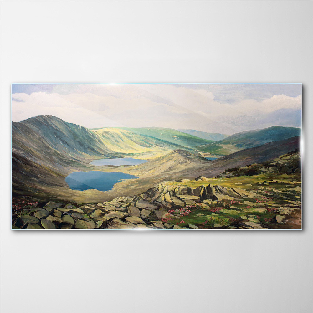 PL Coloray Obraz Szklany jeziora góry krajobraz 100x50cm